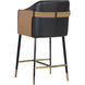Carter 39.5 inch Napa Black / Napa Cognac Counter Stool